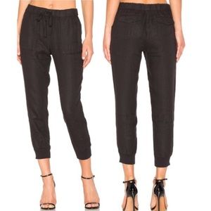 Joie cynthia black linen jogger pants